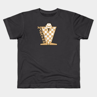 Madness Vintage Checkerboard Brown & White Kids T-Shirt